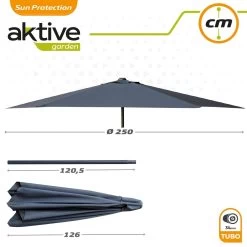 Parasol Hexagonal 250 Cm Color Antracita Mástil Aluminio Aktive Garden -Tienda de muebles de jardín 42977d599fad3a05cd815efc1fb78e7ad9bedbf3 709724c096ee4aefb9101ba9cc66d22a