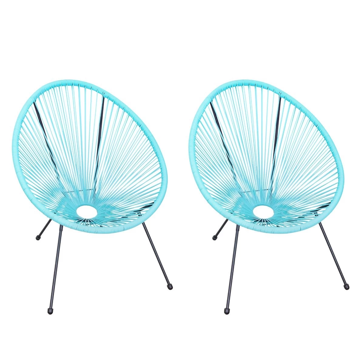 Outsunny Conjunto De 2 Sillas De Jardín De Ratán Pack 2 Sillas Acapulco Forma Ovalada Con Reposabrazos Respaldo Alto Interior Exterior 73x77x87 Cm Turquesa 9 Outsunny Conjunto De 2 Sillas De Jardín De Ratán Pack 2 Sillas Acapulco Forma Ovalada Con Reposabrazos Respaldo Alto Interior Exterior 73x77x87 Cm Turquesa - Imagen 7