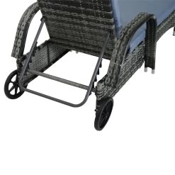 Outsunny Tumbona De Ratán De Jardín Chaise Longue Con Respaldo Ajustable En 5 Posiciones Cojines Acolchados Reposacabezas Y 2 Ruedas 200x73x30-103 Cm Gris -Tienda de muebles de jardín 4314420b3d11b0e2a0fc2a881b9e4403faed09aa 0ef91020e7774971be8d6190bf3f850a
