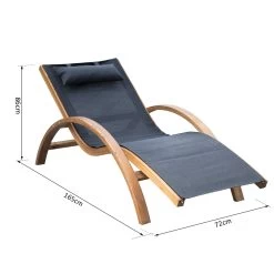 Outsunny Tumbona Hamaca 161x72x68cm Jardin Terraza Playa Piscina Patio Hotel Madera Negro -Tienda de muebles de jardín 436da72d5fb03e12b2c93e0357ab307bd55a2e18 260c3ff54e74489db6e2f7dd0e14ba29