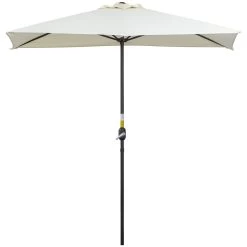 Outsunny Sombrilla Semicircular 230x130x245 Cm Parasol Para Pared De Jardín Con Manivela Y Mástil De Metal De Ø38 Mm Terraza Balcón Beige -Tienda de muebles de jardín 43af9377b8374b48dfb025bde6f99b2b7f32c986 4cdb88b2051c484fae6bde38f7662b97