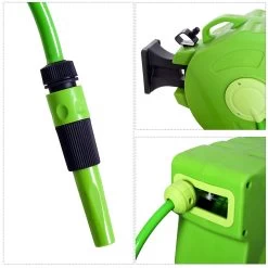 Outsunny Carrete Para Manguera Soporte Mural Portamanguera 20m Roll-up Automático Con Pistola De Pulverización Base De Pared Conector De Manguera Para Jardín Terraza -Tienda de muebles de jardín 43b8acbc095ceee76952235030890c887b27e696 cc6b9cc41ab04f6786f1bc3241f177b8