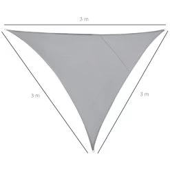 Outsunny Toldo Vela Triangular 3x3x3m Vela De Sombra Para Terraza Jardín Camping Resistente Al Agua Protección UV Poliéster Color Gris -Tienda de muebles de jardín 43eeac9adfd8b3045b12d27f657c8c9d700b7a77 3b1e2ccc7d4d4dbe96fc022c7f04dfd2