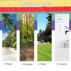 Outsunny Hamaca De Algodón Para Jardín 210x150 Cm Hamaca Colgante Portátil Carga Máx. 180 Kg Para Acampar Piscina Camping Rayas Multicolor -Tienda de muebles de jardín 43fda231b580b5a2291061a7f46f276686a09fa3 cd6365809a9646fea3154965e56f0dba