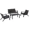 Outsunny Conjunto De Muebles De Jardín De Ratán 4 Piezas Juego De Muebles De Exterior Con Sofá De 2 Plazos Sofás Individuales Y Mesa De Centro Para Terraza Patio Negro -Tienda de muebles de jardín 457f12cab82e1c8ba4d9b32ce2eec312ced66eb6 dd7157605bb047d89e66d38183ea35f6