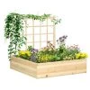 Outsunny Jardinera De Madera Con Enrejado Arriate De Jardín Con Celosía Jardinera De Caja Para Trepadoras Cultivos Verduras Flores 110x116x120 Cm Natural -Tienda de muebles de jardín 470aa806d8607af6ba486a203032f1405bd16752 bfaf4068280d4b1da321c1fb9357386c
