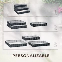 Outsunny Huerto Urbano De 3 Niveles De Jardín Acero 118x118x62 Cm Arriate De Escalera Para Cultivos Plantas Flores Para Terraza Exterior Gris -Tienda de muebles de jardín 47c3e3ef8049f04fffd753c4602e878a8cddc9de b007c6c3156747bf886d0a2de35e144c