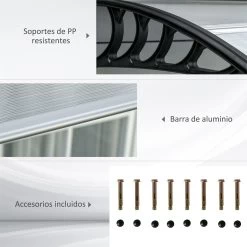 Outsunny Tejadillo De Protección 303x96 Cm Marquesina Exterior Para Puertas Y Ventanas Contra Sol Y Lluvia Con Soporte De Aleación De Aluminio PP Policarbonato Transparente -Tienda de muebles de jardín 48429cd747deb98f1e093aa24cdde3577d7e524f b8dcd72779c24897bbf611504b9865a8