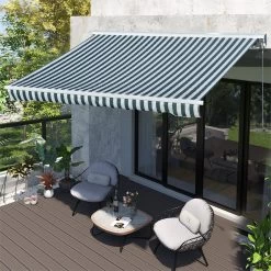 Outsunny Toldo Eléctrico Retráctil Con Función Manual Con Manivela Y Mando A Distancia 300x250 Cm Para Ventanas Puertas De Rayas Verde Y Blanco -Tienda de muebles de jardín 48bf8f5febfc99e34837e4d20bc19230aba48248 6e83824e4c1f4d48b60f63b9d5d975eb