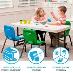 Mesa Plegable Ajustable En Altura LIFETIME 122 X 61 X 61-86 Cm -Tienda de muebles de jardín 49444087c7dd12960755fa8863199ad262c43d5e bbee1552340e445da36edaa0b9b77938