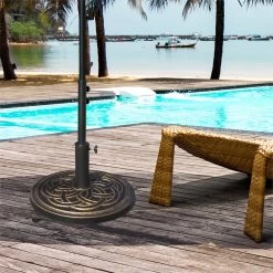 Outsunny Base De Sombrilla De Jardín Peso Neto 12 Kg Soporte De Parasol Redondo Apto Para Postes De 38mm/48mm Resina Y Acero Para Terraza Patio Exterior Ø45x33 Cm Bronce -Tienda de muebles de jardín 4aa2b7d7bb41f5a930a3898fccbbd0ab363aa598 e9ab734d371f4cdd9446dd095964cdad