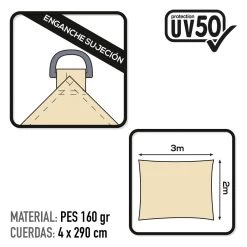 Toldo Sombreo Rectangular Aktive Gardenuv50 Color Crema -Tienda de muebles de jardín 4b8e61dae3289adfdfe39b95b4da3ef061cdf5f5 ba3de5aa83da471a8d7f11cde7939812