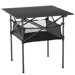 Outsunny Mesa De Camping Plegable Mesa De Picnic Con Espacio Almacenaje De Malla Y Bolsa De Transporte Para Jardín Patio Exterior 70x70x69 Cm Negro