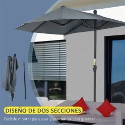Outsunny Sombrilla De Pared De Jardín 200x190x240 Cm Parasol Con Manivela Poste De Acero Y Base Cruzada Protección Solar Para Terraza Balcón Exterior Gris 16 Outsunny Sombrilla De Pared De Jardín 200x190x240 Cm Parasol Con Manivela Poste De Acero Y Base Cruzada Protección Solar Para Terraza Balcón Exterior Gris -Tienda de muebles de jardín 4d289f708c04a762c5187b4441cd5cfb7900e840 b13eee3faa48403583788620e6ee6c21