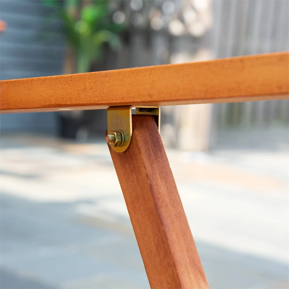 Outsunny Conjunto De Jardín De Madera Plegable 5 Piezas Set De 1 Mesa 120x70x72 Cm Y 4 Sillas 60x55x91 Cm Muebles De Comedor Para Terraza Balcón Exterior Teca 7 Outsunny Conjunto De Jardín De Madera Plegable 5 Piezas Set De 1 Mesa 120x70x72 Cm Y 4 Sillas 60x55x91 Cm Muebles De Comedor Para Terraza Balcón Exterior Teca - Imagen 5