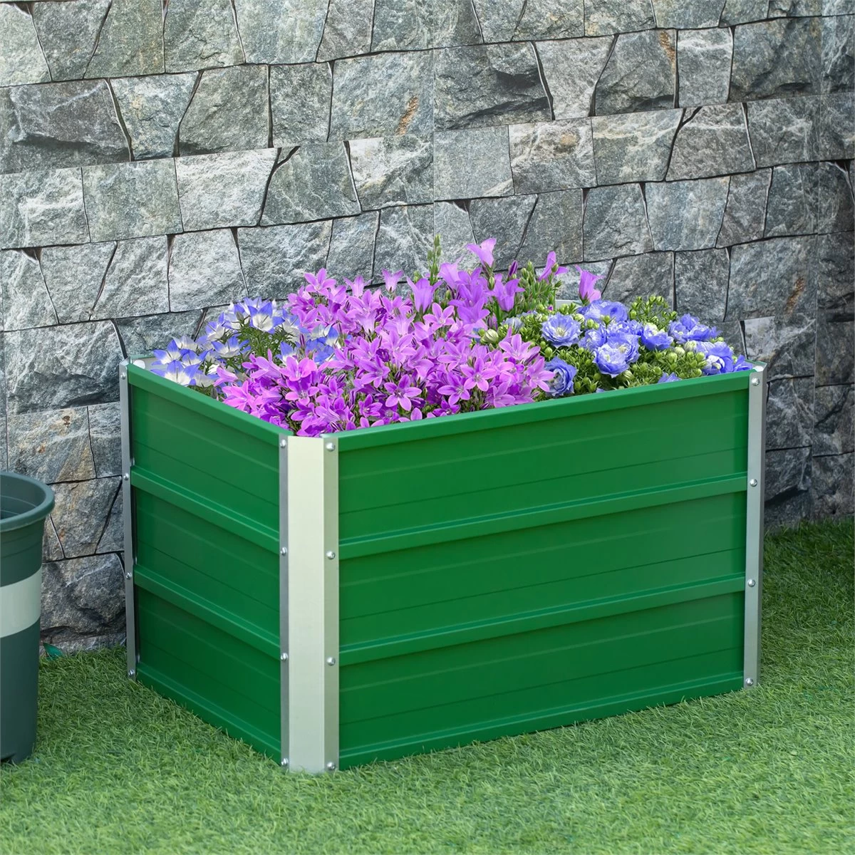 Outsunny Arriate Alto De Jardín De Acero Incluye Guantes Huerto Urbano Jardinera Macetero Rectangular Para Cultivos Plantas Flores Para Terraza Balcón 66x47x40 Cm Verde 4 Outsunny Arriate Alto De Jardín De Acero Incluye Guantes Huerto Urbano Jardinera Macetero Rectangular Para Cultivos Plantas Flores Para Terraza Balcón 66x47x40 Cm Verde - Imagen 2
