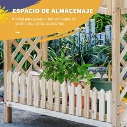 Outsunny Huerto Urbano Elevado De Madera 90x30x90 Cm Mesa De Cultivo De Jardín Con Estante Inferior Seto Decorativo Y 4 Orificios De Drenaje Para Plantas Macetas Flores Natural -Tienda de muebles de jardín 500e2fa81906fc2de181cf2394176c6c1c900081 78e671ddee524df48ccad875e8f8bfa2