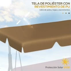 Outsunny Toldo De Repuesto Para Columpio De 2 Plazas Toldo Recambio Para Balancín Cubierta De Reemplazo Protección UV50+ Para Jardín Terraza Patio 192x144 Cm Marrón Oscuro -Tienda de muebles de jardín 501bd5cbc9bc36211078a98192eaf920cc9cb15a 07f36128bd4647bb815ac3ddb4fa0887