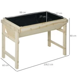 Outsunny Huerto Urbano Elevado De Madera 108,5x60x80 Cm Mesa De Cultivo Con Tela No Tejida Y 3 Orificios De Drenaje Para Jardín Terraza Exterior Carga 50 Kg Natural -Tienda de muebles de jardín 51b0299c282f869725f833a03f3159d1c49f675d 31e214661d8b40408a85bd466354c77c