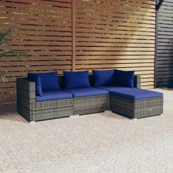 Set De Muebles De Jardín 4 Pzas Y Cojines Ratán Sintético Gris VidaXL -Tienda de muebles de jardín 53aebdc9fdb6aba3cb9323b743fc0d5d32689b1b d58e9ef389d44396b0baefd4792dd41c