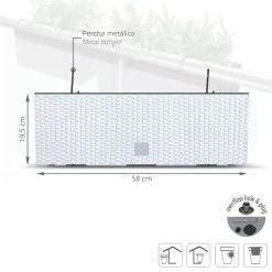 Prosperplast Jardinera Para Balcón Rato Case W , Dimensiones (Mm) 580X180X195, Color Blanco -Tienda de muebles de jardín 5404f234b3aff32c6d6cddc46c79fb1fa6bceb27 4e01c7f2f4c2480ab6ea55029475b127