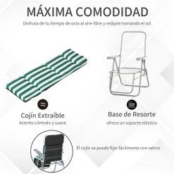 Outsunny 2 Tumbonas Plegables De Jardín Sillas De Gravedad Cero De Acero Con Cojín Acolchado Respaldo Ajustable En 5 Posiciones Y Reposapiés 60x75x50-102 Cm Rayas Verde -Tienda de muebles de jardín 54469aa9efbc776bc2c5dbcdb7bf4983fbbd84fa 331b878a4a17463a9359fc958a72df59