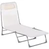 Outsunny Tumbona Plegable Y Reclinable De Jardín Con Reposacabezas Y Respaldo Ajustable En 5 Niveles Tela De Texteline Transpirable 182x56x24,5 Cm Crema -Tienda de muebles de jardín 54b0b5d1e3f8f47f65d75f6063e785ab2d081da6 f88025ba1ac44d8d9db1bc45774e5c5b