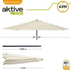 Parasol Hexagonal 300 Cm Color Crema Mástil Aluminio Aktive Garden -Tienda de muebles de jardín 5524ca1b430e9d35dd8ce91cab8acb74166c95c8 94a22aa04c2b48e09fcea2e6d1d310a0