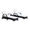 Outsunny Set De 2 Tumbonas Chaise Longue + 1 Mesa De Ratan Para Jardín O Terraza Sillas Con Cojín Y Respaldo Ajustable A 5 Niveles (Negro) -Tienda de muebles de jardín 55ff46989d6224ef1adcb2beca339a6984d43d02 7c3cb01970de40ddad9efdeea81a1267