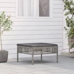 Taburete De Jardín Con Cojín Ratán Sintético Gris VidaXL -Tienda de muebles de jardín 566d6ec683a23f15c1f5f66a988d56a1ca4e2ab8 fc2af362dbd2491e9a8bc9e9d485a81c
