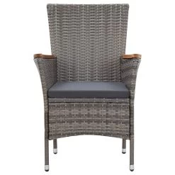 Set De Comedor Para Jardín 5 Pzas Cojines Ratán Sintético Gris VidaXL -Tienda de muebles de jardín 569f7d0e52abc3b443ec88793d855a3a228026ff 57e003f75ca14dc7aefaa66f8250f195