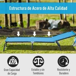 Outsunny Tumbona Plegable Y Ajustable De 4 Posiciones Silla Reclinable De Jardín Con Sistema De Cordones Para Exterior Marco Acero 197x58x76 Cm Azul Claro -Tienda de muebles de jardín 57bc1e4bfe0fe0ba77cc554bd2ddab5299263696 47cc493afbf246638c179026ae83d414