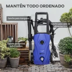 DURHAND Hidrolimpiadora Lavadora De Alta Presión 1600W Caudal 432 L/h Bomba De Aluminio Presión De 135 Bar Manguera De 6 M Incluye Botella De Jabón Boquilla Cepillo 32x24x65 Cm Azul -Tienda de muebles de jardín 57f4558fd0639782f6cd037b68723525bafce56a 4793aac1032c47b69156f8796e887ee6