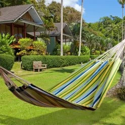 Outsunny Hamaca De Algodón Para Jardín 200x150 Cm Hamaca Colgante Portátil Carga Máx. 180 Kg Para Acampar Piscina Camping Rayas Multicolor -Tienda de muebles de jardín 57f57af26d93426b246034419f2aac39a700cc5d 4a2a95c555c6476d91078dc1d1ac0e86