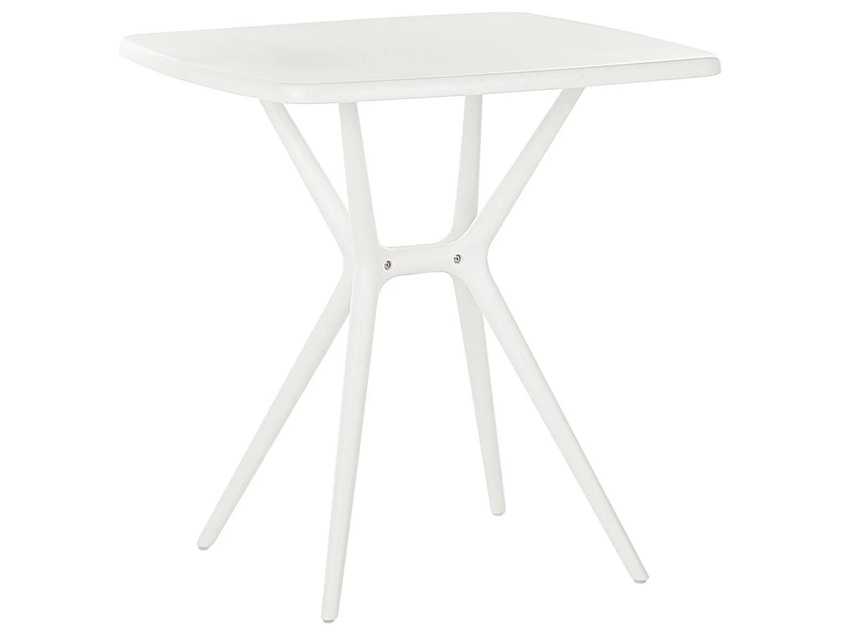Mesa De Balcón De Material Sintético Blanco 70 X 70 Cm SERSALE 4 Mesa De Balcón De Material Sintético Blanco 70 X 70 Cm SERSALE - Imagen 2