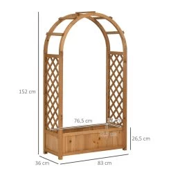 Outsunny Jardinera Enrejado Con Arco Macetero Con Soporte Para Trepadoras Cultivos Plantas Flores Decoración En Jardín Terraza Balcón 83x36x152 Cm Natural -Tienda de muebles de jardín 58567148f398e86a9eac58d1038822eed867ed67 37c09eb33c4247b18a886cec7b56b59e
