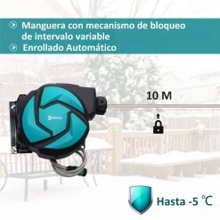 DURHAND Carrete Para Manguera Retráctil 10m Con Cabezal Multifuncional Sistema De Enrollado Automático Con Bloqueo Conector De 1m Para Jardín Césped 29,5x16,5x33 Cm Negro Y Verde -Tienda de muebles de jardín 5868f91f176764f6be375378656c45bdb1ec019e a8869fab22a6423c9cab51b7ff920a23