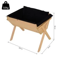 Outsunny Huerto Urbano De Madera 100x70x80 Cm Mesa De Cultivo Para Plantas Flores Hortalizas Con Patas Elevadas 4 Orificios De Drenaje Y Tela Geotextil -Tienda de muebles de jardín 58f25ddbc4dc6d696215ec1979698287960de558 611d6a36f16d4a98b744634d243150bc
