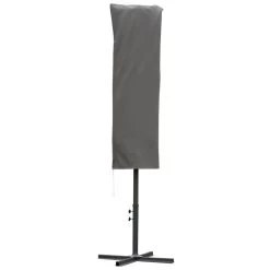 Outsunny Funda Protectora De Sombrilla Ø57x160 Cm Cubierta De Sombrilla Resistente A Intemperie Para Jardín Patio Con Varilla Cremallera Gris