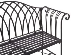 Banco De Jardín De Metal Negro/blanco Crema 130 Cm MILAZZO -Tienda de muebles de jardín 59a87786d8d2e0a57b8472993fa55a9846f3a065 5b2e4ade280f40c6b300899802d7271e