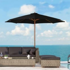 Outsunny Sombrilla Parasol De Jardín Ø300x250 Cm Con Sistema De Pestillo De Fijación Techo Ventilado Y Poste Desmontable De Madera Para Terraza Patio Exterior Negro -Tienda de muebles de jardín 59dd66ebbf3916ecc3f30aeb0ff0baee4b32785d 3114c1e8afe14ae99a3acece8cbafcb1