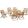 Outsunny Conjunto De Jardín De Madera Plegable 7 Piezas Mesa De Comedor 160x85x72 Cm Con Agujero Para Sombrilla Ø38mm 6 Sillas 60x55x91 Cm Para Terraza Balcón Exterior Teca -Tienda de muebles de jardín 5a5a3554ca6101b884b508f8bc9bf0ebfe61b508 70ff109646a2494eadd0e30c22b0ef07