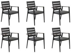 Conjunto De 6 Sillas De Jardín De Metal Negro/gris/madera Clara TAVIANO -Tienda de muebles de jardín 5ae4e5ff5067de41d11a24d58983dfeb3b74966f 02ae3f7bcbfb47c68bb64d4c81a0df6b