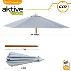 Parasol Hexagonal 300 Cm Color Antracita Mástil Madera Aktive Garden -Tienda de muebles de jardín 5b8f94d02560d2eb3b41fd946f66fd12fe946f63 a7d51563972d4576b866421fb585eca6