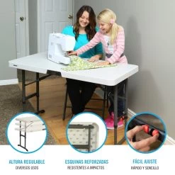 Mesa Plegable Ajustable En Altura LIFETIME 122 X 61 X 61-86 Cm -Tienda de muebles de jardín 5c4b80e5c65bff0627f352a1dec5d6a823fda2ab f9edf8ef83e14c60bbe42b68727dfdf9