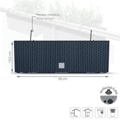 Prosperplast Jardinera Para Balcón Rato Case W , Dimensiones (Mm) 580X180X195, Color Antracita -Tienda de muebles de jardín 5ca3f6b57f930cc405883738f88a48e9bf83d219 067171916d1f4eddba47dd333ae3d16e