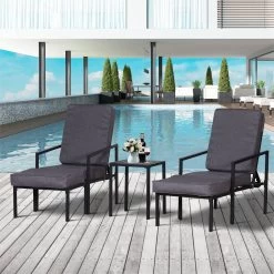 Outsunny Conjunto Mueble Exterior Apto Jardin Incluye 2 Sillas 2 Taburetes 1 Mesa Para Café Con Cojín Suave 5 Niveles En Respaldo Reclinable Gris Y Negro 50x50x82/77/70/60/50cm -Tienda de muebles de jardín 5cc87f454f1a091ee65bd7d6ef7cbfa1bf7c83e8 31f750de406e425289818ee5ecdaa14c