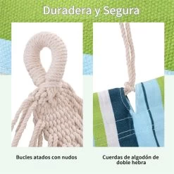 Outsunny Hamaca De Algodón Para Jardín 200x150 Cm Hamaca Colgante Portátil Carga Máx. 180 Kg Para Acampar Piscina Camping Rayas Multicolor -Tienda de muebles de jardín 5db48ae89155c1cf58c96750330ce473d2a5a581 f940e49a18c046e0a14e242fdc635ef6