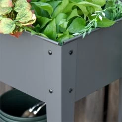 Outsunny Huerto Urbano Jardinera Elevada De Metal Cama De Jardín Con Ruedas Asa Lateral Y Estante Inferior Para Cultivo Plantas Hortalizas Flores 104x39x80 Cm Gris -Tienda de muebles de jardín 5e422e4c49ff6c9a7719c69d7af39f7207a16a15 c38cf1d3c5564cf88c8e900b2f783efb