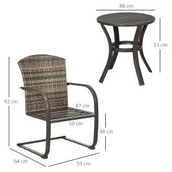 Outsunny Conjunto De Muebles De Jardín De Ratán 3 Piezas Muebles De Patio Incluye 2 Sillas Mecedoras Con Cojines Y Mesa Redonda Para Terraza Césped Balcón Marrón -Tienda de muebles de jardín 5ebc323f2bc5ec689ab7a65af0404b393ea8eaa6 6e463b86f80946eb82ffb5c65210cf32